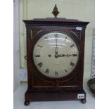An early 19th century mahogany mantel clock, the painted dial signed James Murray, Royal Exchange,