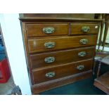 A good quality substantial mahogany deep chest of two short over three long drawers on a plinth base