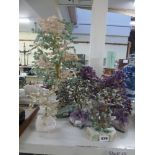 Five gemstone trees including amethyst and rock crystal. [s49] FOR DETAILS OF ONLINE BIDDING ON THIS