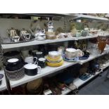 A mixed lot of ceramics including Poole Pottery black glazed part tea service, Denmark Confetti