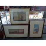 Three watercolours of North African landscapes by Frank C. Holme, two signed, comprising two camel