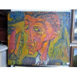 D. Coot, an oils on canvas abstract portrait of a young man, signed (72 x 85 cm), unframed TO BID ON