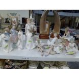 Five figurines of ballerinas, one Lladro, four Nao and one Danish plus five Nao figurines of