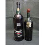A magnum of Taylor's late bottled vintage port, 1974, in wooden box; and a single bottle of port,