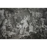 William Hogarth, a collection of 14 various 18th century engravings, including 'Actors Back