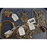 A quantity of modern costume jewellery, including pretty silver and gilt-metal bracelets,