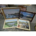 Stewart Hine, oils on board, 'Dartmouth', signed and dated 1/75 (39 x 59 cm), reverse of frame