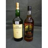 Scotch whisky: The Glenlivet single malt, aged 12 years in oak casks, 1.14 litres (x 1); Glenfarclas