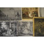 A large box file containing a selection of antique and 19th century prints including George Morland,