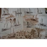 A collection of 12 Kingston and Chiswick Thames views by Desmond Winissett, all titled and signed (
