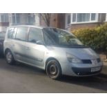 A silver Renault Espace Expression car. 2 litre Turbo Petrol. Reg No HY04 ZPJ. Four previous owners,