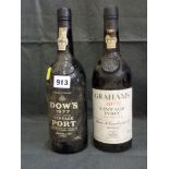 Dow's 1977 Silver Jubilee vintage port; and Grahams 1977 vintage port, bottled 1979; both 75 cl (