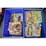Two cartons full of magazines including Journey into Mystery, Tarzan, Captain Vigour, Four Aces,