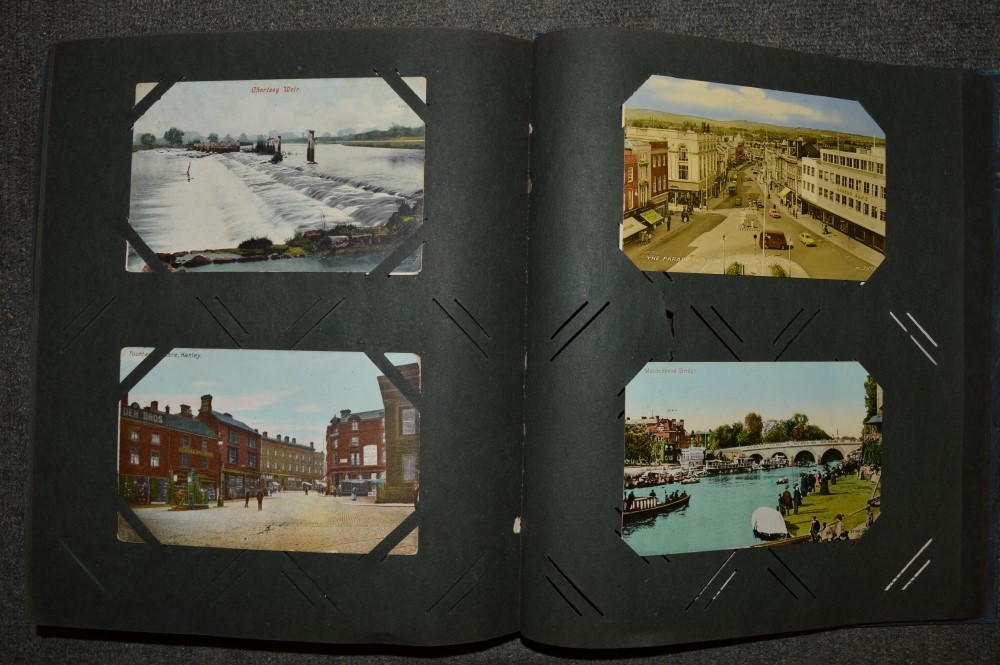 An old postcard album of cards including topographical, dogs and cats, portraits, humour, river - Image 4 of 4