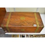 A large 19th century writing slope in brass-banded walnut [C] TO BID ON THIS LOT AND FOR VIEWING