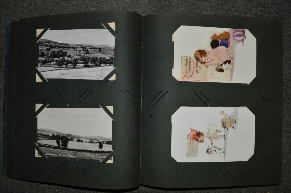 An old postcard album of cards including topographical, dogs and cats, portraits, humour, river - Image 3 of 4