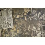 A folio of large format engravings including after Hogarth, D. Teniers, David Wilkie, R. Smirke,