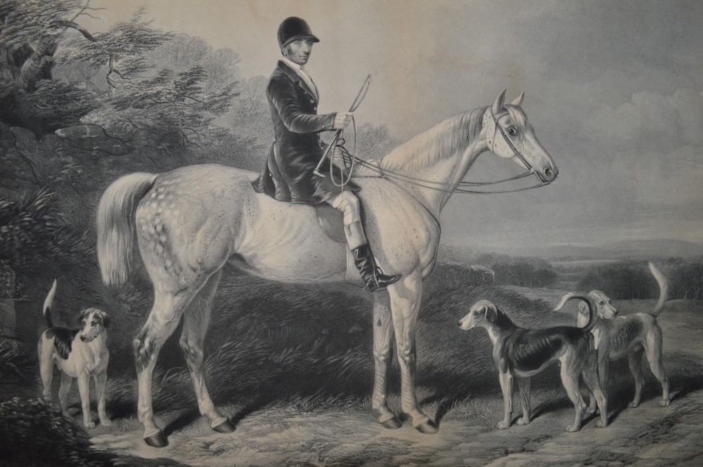 A folder of large antique sporting prints including coloured engravings after J.F. Herring and other - Image 2 of 3