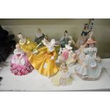 Six Royal Doulton figurines Lynne HN 2329, Kirsty HN 2381, Victoria HN 2471, The Last Waltz HN 2315,