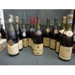11 bottles of wine: Vosne-Romanee 1er Cru Pasquier-Desvignes, 1964 (x 2), bottle numbers 001572,