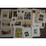 A large miscellaneous but comprehensive collection of mainly etchings, late 19th century to