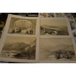 David Roberts, eight lithographs of the Holy Land and Egypt, together with four quarter-size