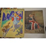 A folio of modern contemporary prints, early advertising material, etc., including two John