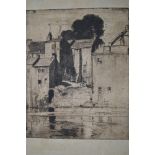 Frank Brangwyn, etching, 'Barnard Castle', signed in the block and in the margin in pencil (37.5 x