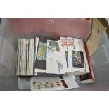 A large carton full of First Day Covers including a £10 definitive stamp 1992. TO BID ON THIS LOT