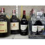 8 magnums of Oggi Giorno Merlot (x 8); 5 litre flagon of Vecchia Cantina Chianti, 1998 (x 1),