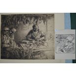 Frank Brangwyn, a large etching, 'Bootmakers', signed with initials in the block and in pencil in