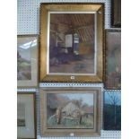 Doris Hickson, oils on canvas, 'Derelict wheels, Suffolk', signed, and Appleyard (?), oils on