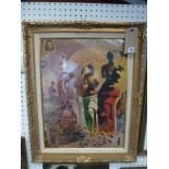 A 20th century Surrealist School oil on canvas board depiction of the Venus de Milo, signed with