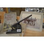 An OH & Co Unity Toy Series vintage anti-aircraft gun with part original box [shelves top of stairs]