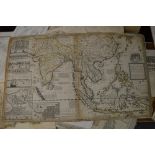Hermon Moll, an engraved and hand-coloured map of the East Indies, together with many more antique