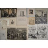 An interesting mixed lot of prints, drawings and ephemera, including Dormam (?), a print of '