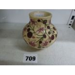 A Moorcroft a jarlet with pink flowering stems, with seconds label, 3.25 in [J]