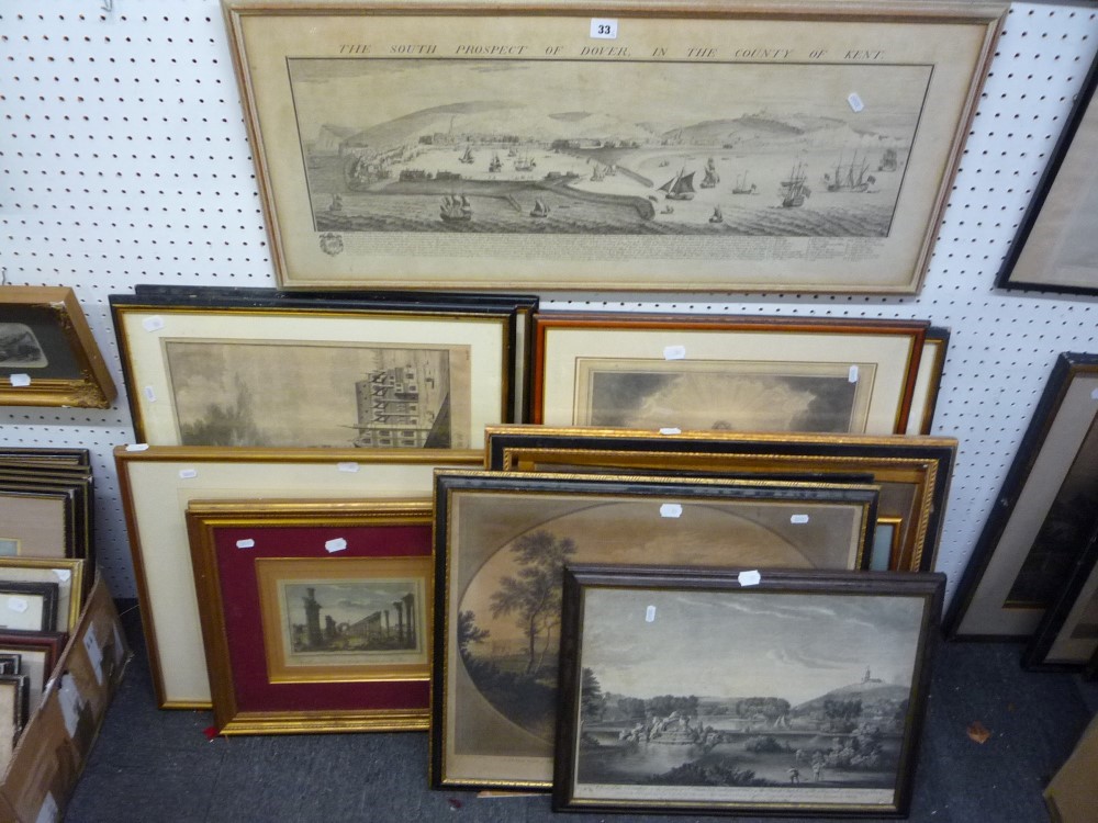 A collection of 16 various antique and collectors' engravings comprising mainly topographic,