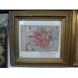 A rare and early 18th century map of 'La Haie' by N. de Fer (1705) (23 x 33 cm), framed TO BID ON