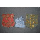 An American cast iron Fire mark and an American Hope Mutual Insurance sign. TO BID ON THIS LOT AND