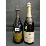 Champagne: Dom Perignon, 75 cl (x 1); Lanson 1959, 75 cl (x 1) (2) (levels and condition not stated)