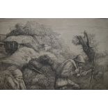 Alphonse Legros, an etching 'Le Retour du Bois', signed in pencil in the margin, together with