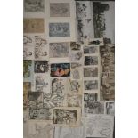 An interesting miscellaneous collection of drawings and prints including pencil drawings from a Boer