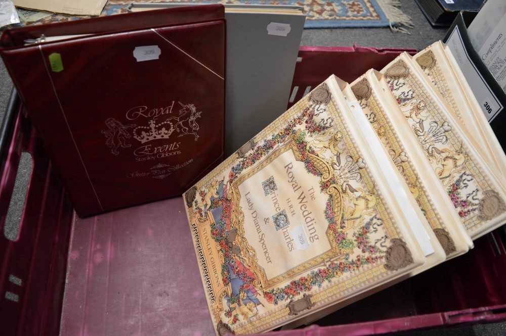 Four Stanley Gibbons albums of The Royal Wedding of Prince Charles and Lady Diana Spencer each