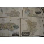C. & I. Greenwood, nine county maps of Britain, engraved and coloured, circa 1830 TO BID ON THIS LOT