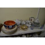 An Oriental eggshell china Empress head tea service, a lustre bowl, two small vases etc. [s74] TO