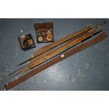 Split cane fishing rod and another rod and three old reels, two stamped Milwards TO BID ON THIS