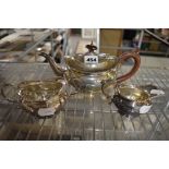A George V silver bachelor tea set, lobed oval, Birmingham 1929/31, 19.3 ozt gross TO BID ON THIS
