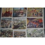 A selection of 10 Norman Howard coloured prints of industrial and agricultural scenes from around