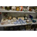 A collection of blue Wedgwood jasper ware trinket dishes, pin trays and vases, a boxed set of
